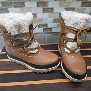 Sorel Joan Of Arctic Womens Leather Shearling Winter Waterproof Snow Boots 6-6.5